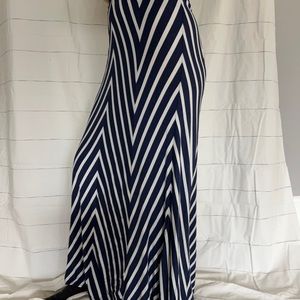 Womens Medium Navy and White Maxi Skirt